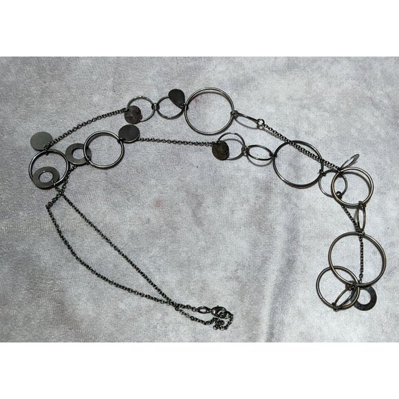 Gothic Y2K Hoop Link Charm Chain Necklace - Picture 10 of 10